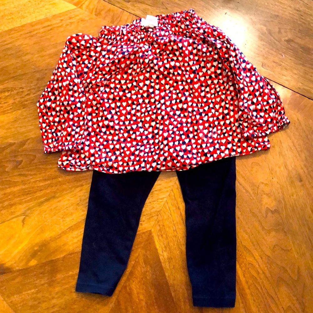 Heart print crewcuts set ❤️🤍